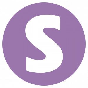 Favicon mit weißem S auf lila Kreis